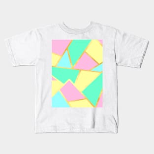 Geometric gold pastel Kids T-Shirt